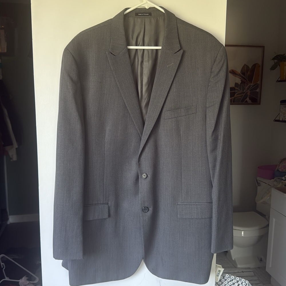 Egara Gray Blazer with Blue Trim